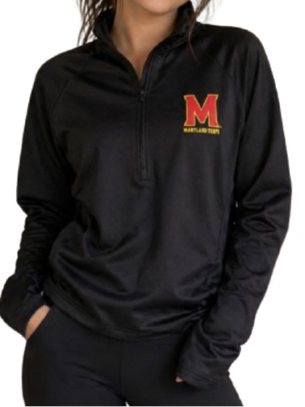 Under Armour Women's NCAA Maryland Terrapins UMD Terps Quarter Zip Pullover L - Picture 2 of 11
